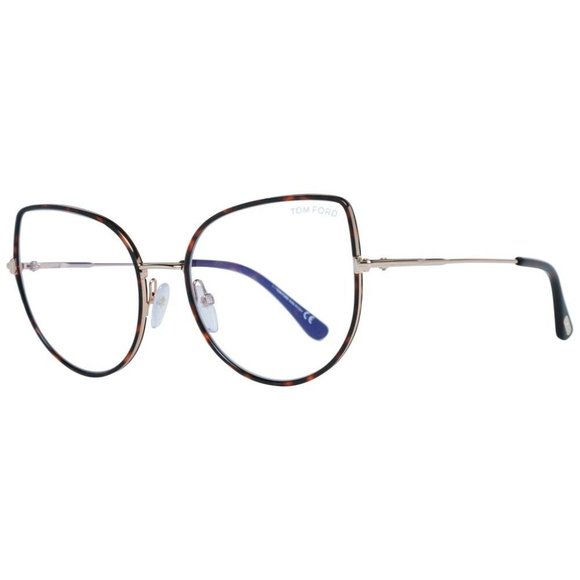 New Tom Ford TF 5614 B 052 Tortoise Gold Cat Eye Eyeglasses w Blue Block Lenses